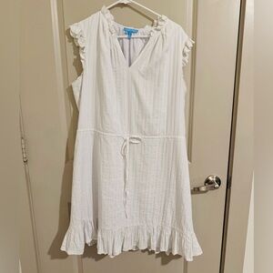 Draper James White Ruffle Dress